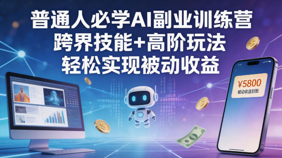 普通人必学AI副业训练营跨界技能+高阶玩法轻松实现被动收益-雨航网