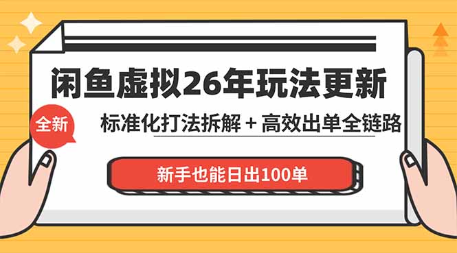 闲鱼虚拟从0到1系统化运营课程：标准化打法拆解 + 高效出单全链路教学，新手也能日出100单-雨航网