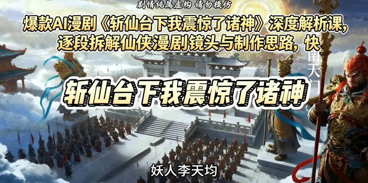 爆款AI漫剧《斩仙台下我震惊了诸神》深度解析课，逐段拆解仙侠漫剧镜头与制作思路，快速复刻爆款创作模式-雨航网