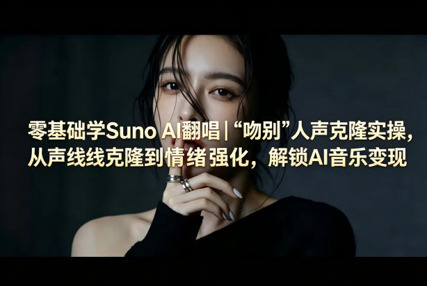 零基础学Suno AI翻唱｜《吻别》人声克隆实操，从声线克隆到情绪强化，解锁AI音乐变现-雨航网
