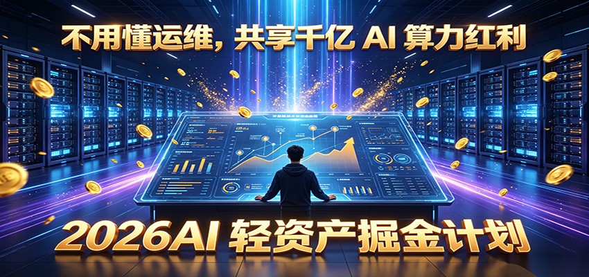 不用懂运维,共享千亿 AI 算力红利,2026AI 轻资产掘金计划-雨航网