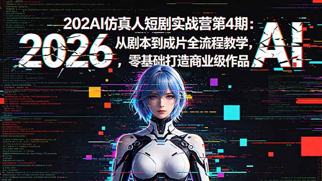 2026AI仿真人短剧实战营第4期：从剧本到成片全流程教学，零基础打造商业级作品-雨航网