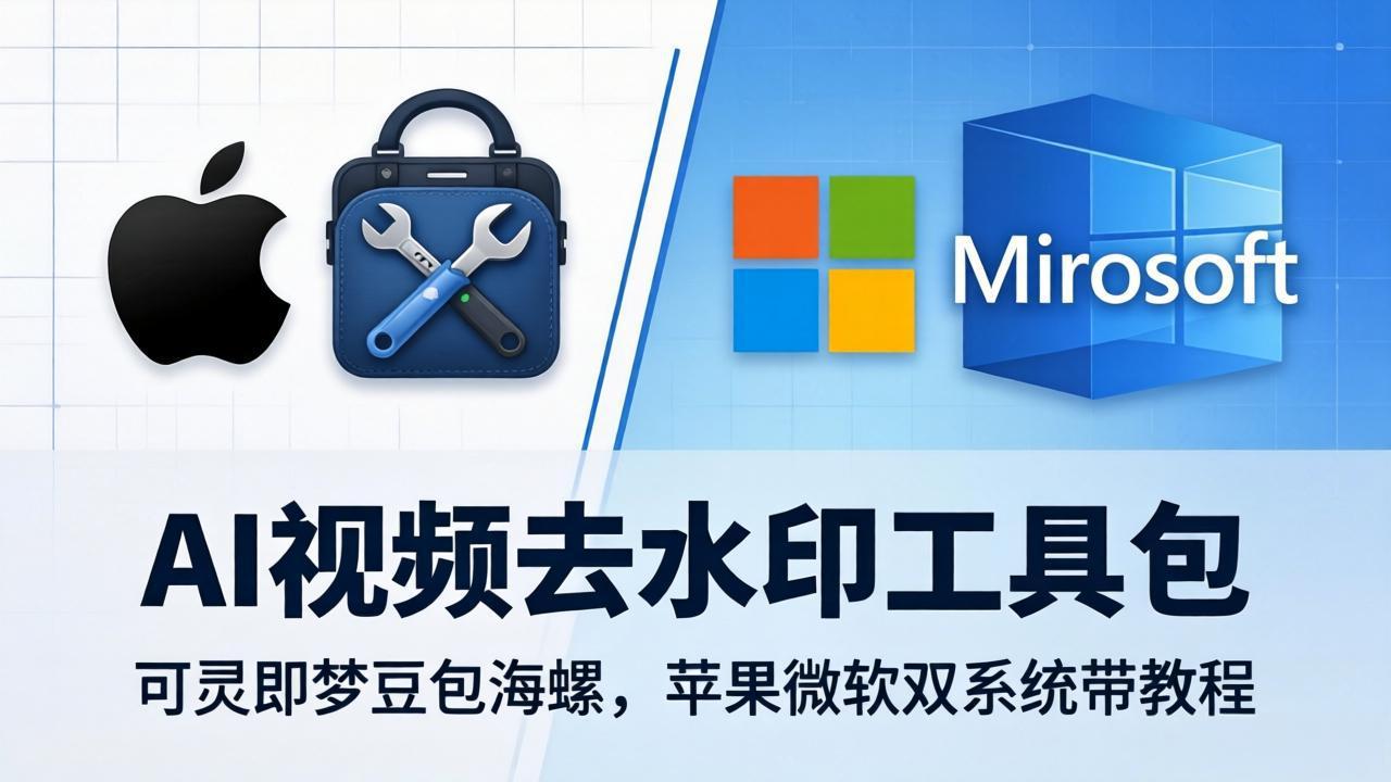 AI视频去水印工具包：可灵即梦豆包海螺，苹果微软双系统带教程-雨航网