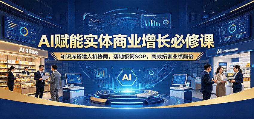 AI赋能实体商业增长必修课：知识库搭建人机协同，落地极简SOP，高效拓客业绩翻倍-雨航网