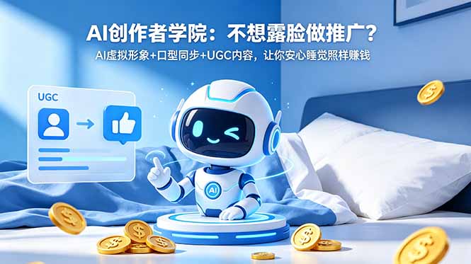AI创作者学院:不想露脸做推广?AI虚拟形象+口型同步+UGC内容,让你安心睡觉照样赚钱-雨航网