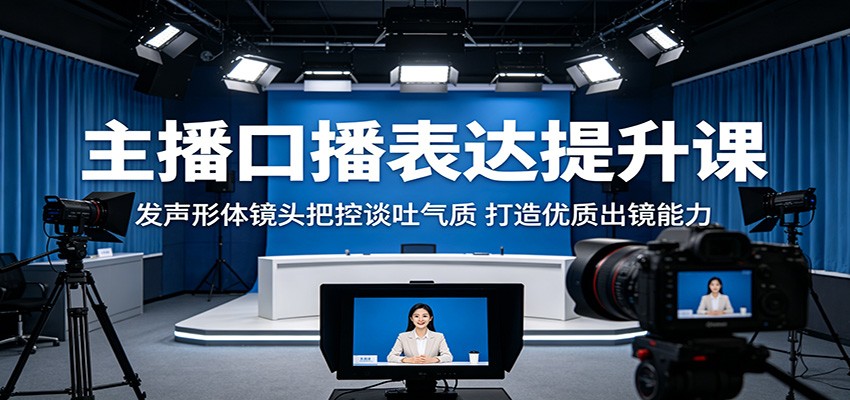 主播口播表达提升课：发声形体镜头把控谈吐气质，打造优质出镜能力-雨航网