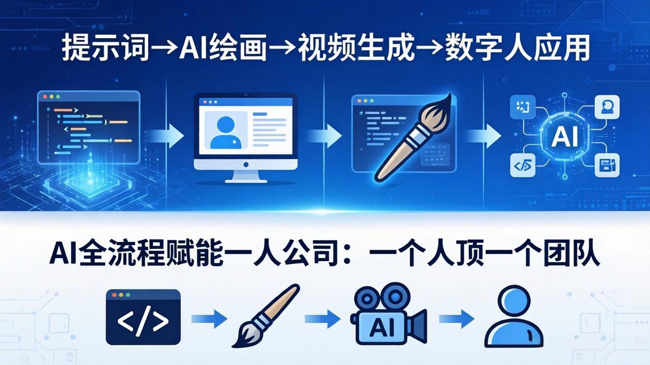 AI全流程赋能一人公司：提示词、绘画、视频、数字人、编程，一个人顶一个团队-雨航网