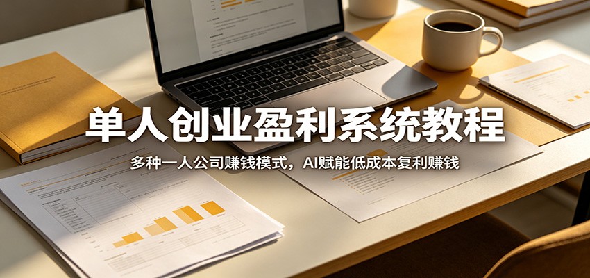 单人创业盈利系统教程：多种一人公司赚钱模式，AI赋能低成本复利赚钱-雨航网