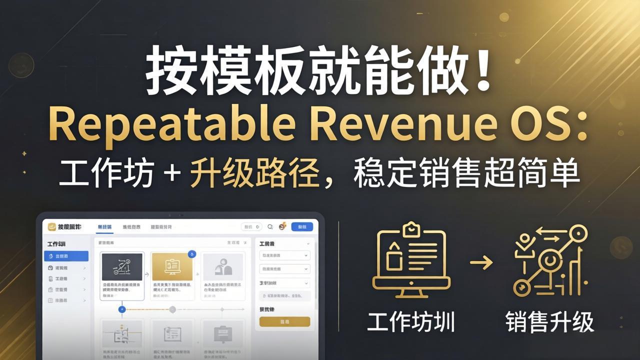 按模板就能做！Repeatable Revenue OS：工作坊 + 升级路径，稳定销售超简单-雨航网