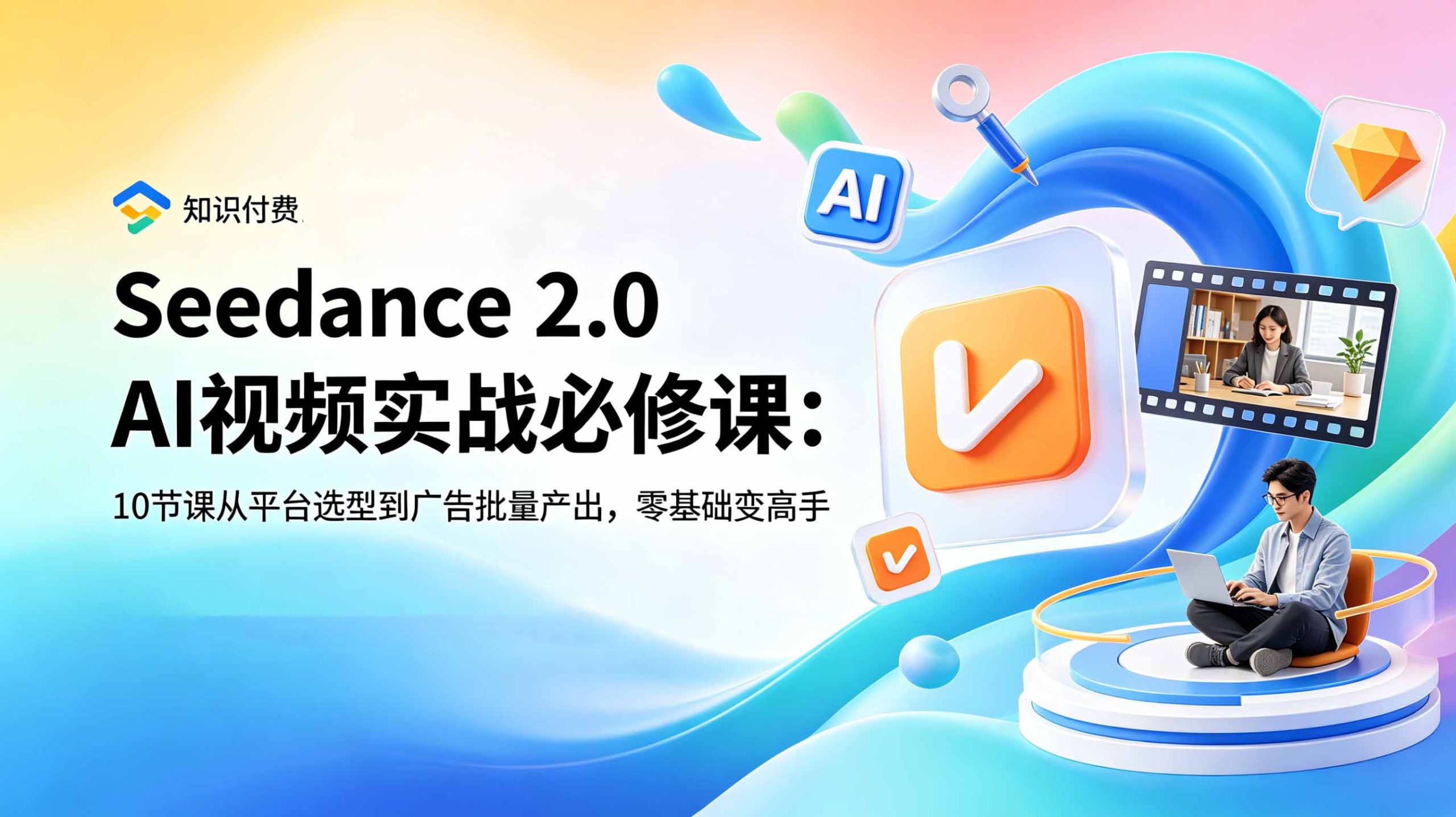 Seedance 2.0 AI视频实战必修课:10节课从平台选型到广告批量产出,零基础变高手-雨航网
