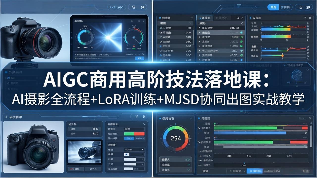 AIGC商用高阶技法落地课：AI摄影全流程+LoRA训练+MJSD协同出图实战教学-雨航网
