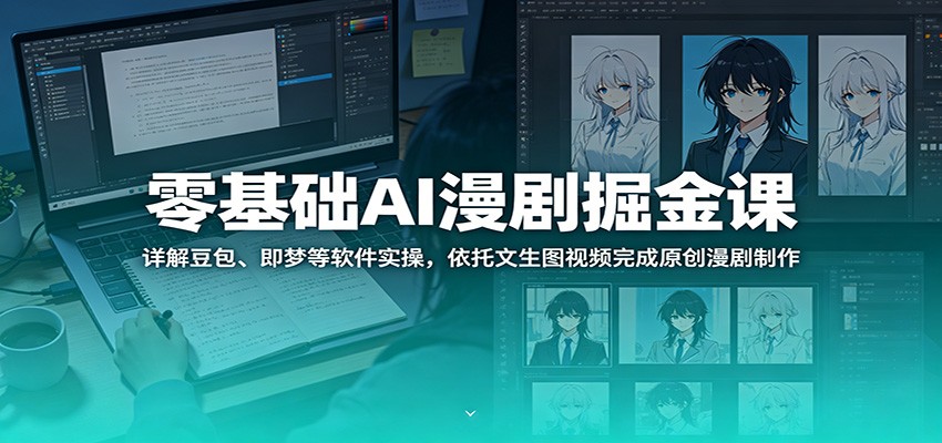 零基础AI漫剧掘金课：详解豆包、即梦等软件实操，依托文生图视频完成原创漫剧制作-雨航网