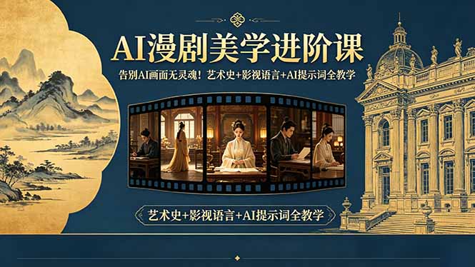 告别AI画面无灵魂！AI漫剧美学进阶课-更新，艺术史+影视语言+AI提示词全教学-雨航网