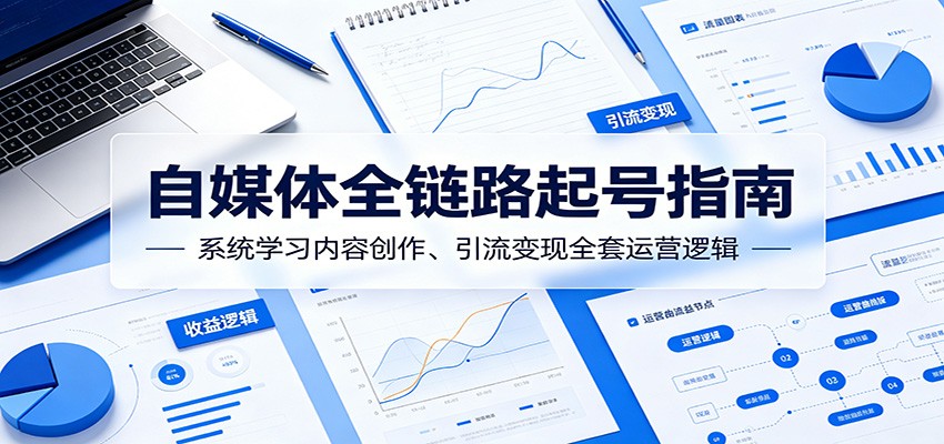 自媒体全链路起号指南：系统学习内容创作、引流变现全套运营逻辑-雨航网