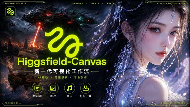 Higgsfield Canvas AI视频制作详解，节点式工作流搭建，重构新式视频创作完整教程-雨航网
