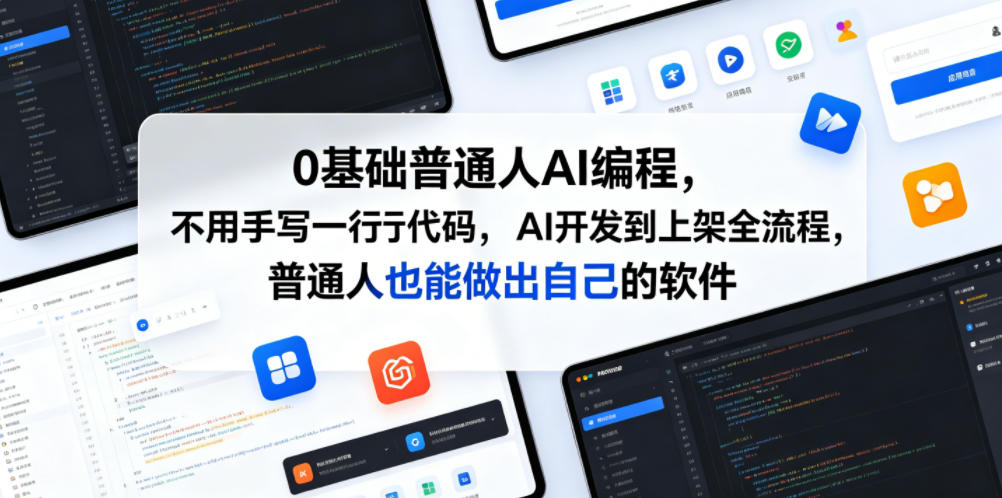 0基础普通人AI编程，不用手写一行代码，AI开发到上架全流程，普通人也能做出自己的软件-雨航网