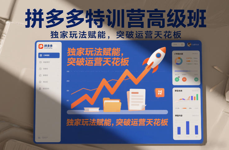 拼多多特训营高阶班，独家玩法赋能，突破运营天花板(更新26年4月24日)-雨航网