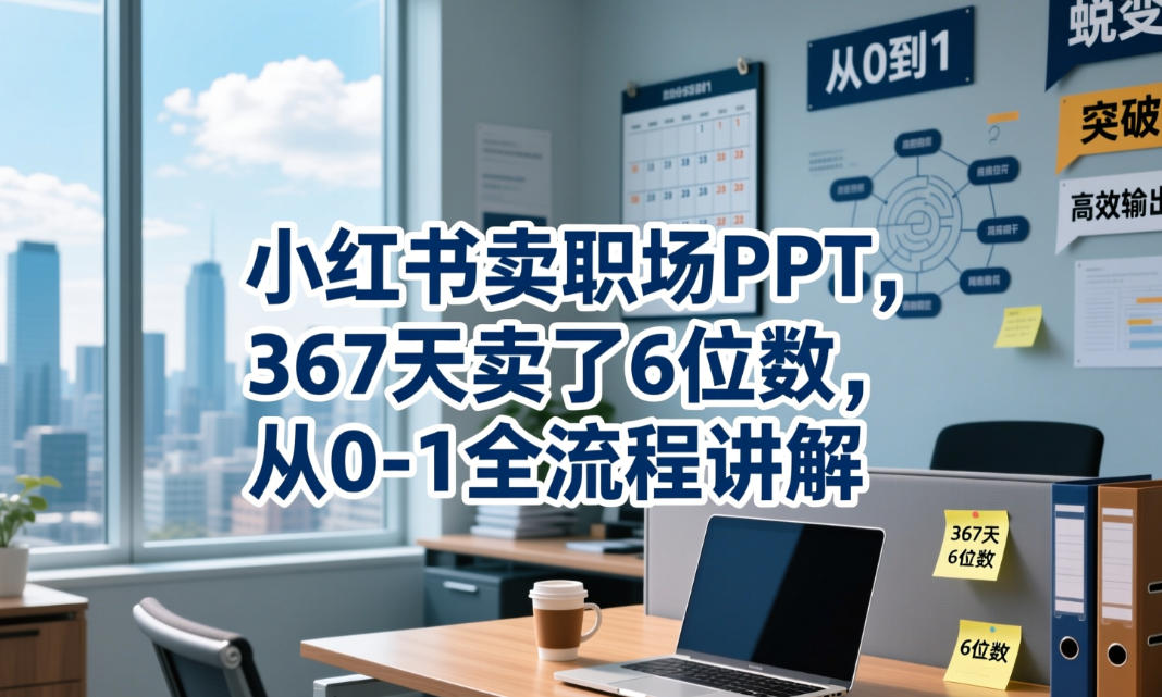 小红书卖职场PPT，367天卖了6位数，从0-1全流程讲解-雨航网
