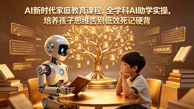 AI新时代家庭教育课程，全学科AI助学实操，培养孩子思维告别低效死记硬背-雨航网