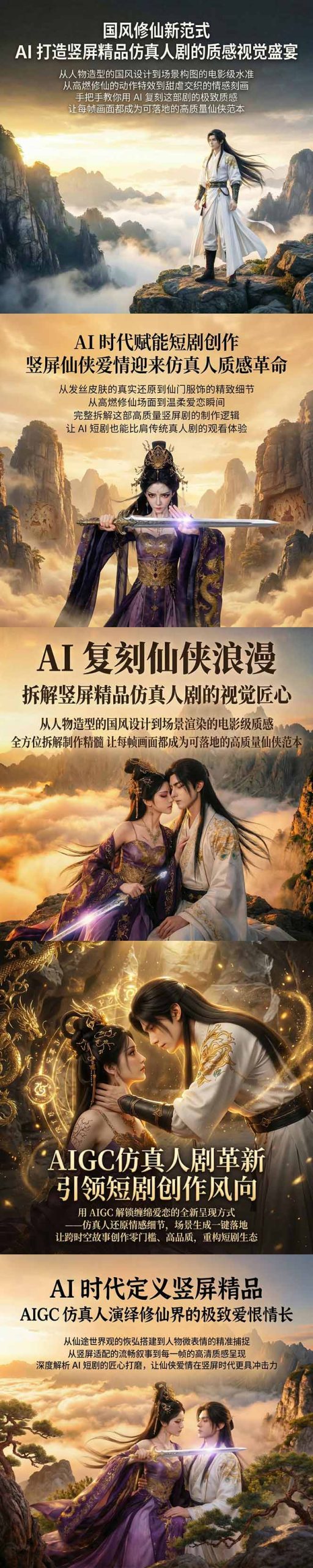 AIGC 仿真人短剧创作革新，解锁仙侠爱恋全新呈现，一键出高质场景，零门槛打造爆款剧集-雨航网