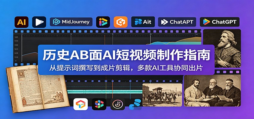 历史AB面AI短视频制作指南：从提示词撰写到成片剪辑，多款AI工具协同出片-雨航网