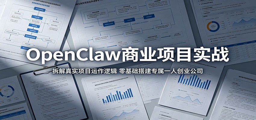 OpenClaw商业项目实战：拆解真实项目运作逻辑，零基础搭建专属一人创业公司-雨航网