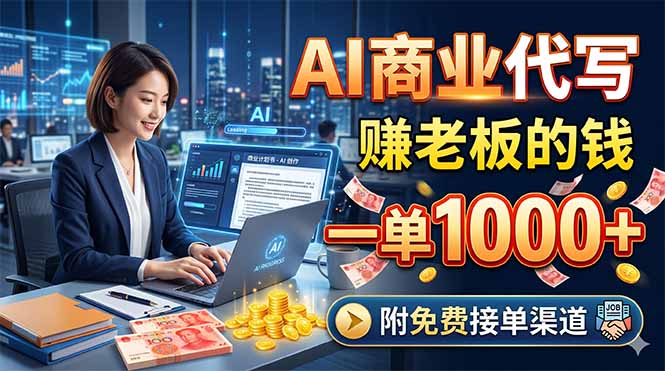 AI商业代写，赚老板的钱，一单1000+，附免费接单渠道-雨航网