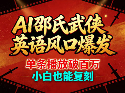 AI邵氏武侠英语风口爆发，单条播放破百万，小白也能复刻-雨航网