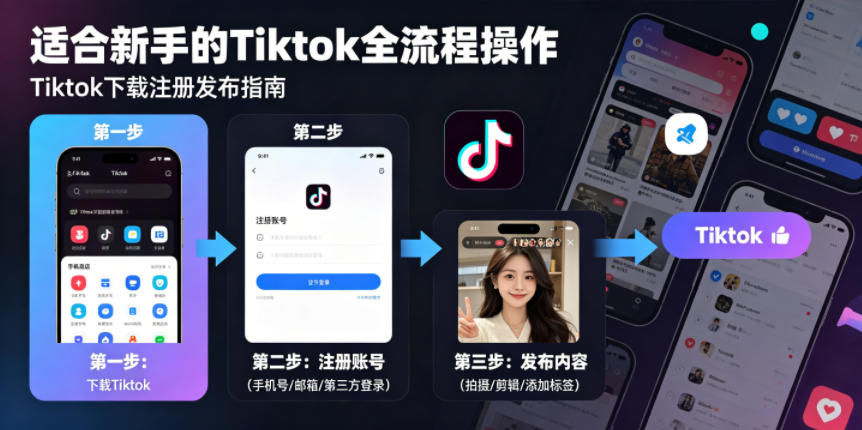 Tiktok下载注册发布,适合新手的Tiktok全流程操作-雨航网