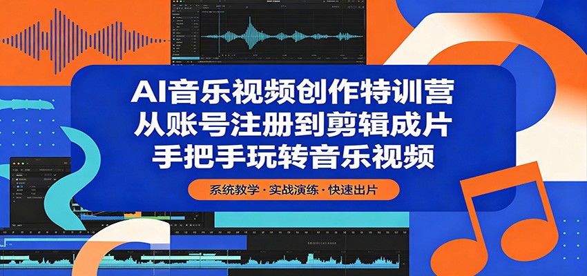 AI音乐视频创作特训营：从账号注册到剪辑成片，手把手玩转音乐视频-雨航网