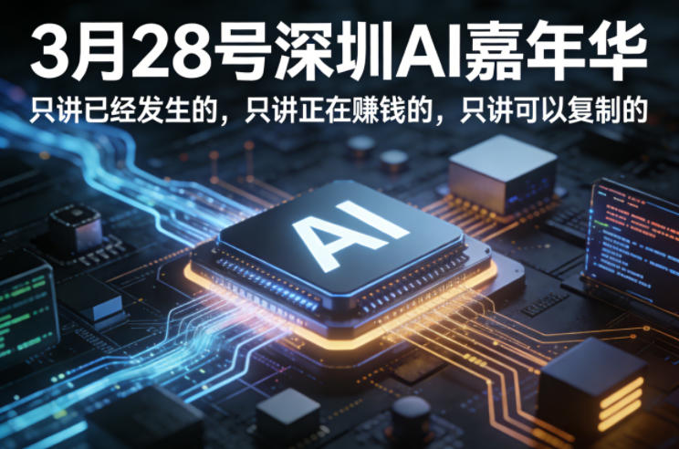 3月28号深圳AI嘉年华，只讲已经发生的，只讲正在賺钱的，只讲可以复制的-雨航网