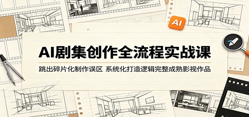 AI剧集创作全流程实战课：跳出碎片化制作误区，系统化打造逻辑完整成熟影视作品-雨航网