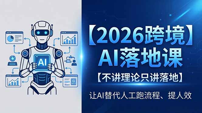 2026跨境AI落地课，不讲理论只讲落地，让AI替代人工跑流程、提人效-雨航网