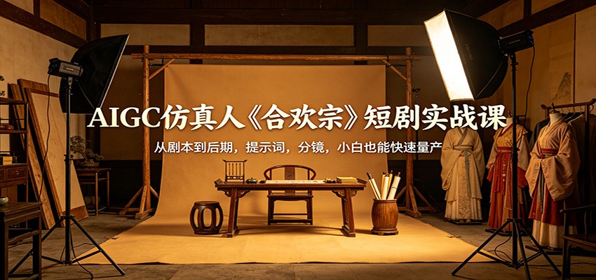 AIGC仿真人《合欢宗》短剧实战课：从剧本到后期，提示词，分镜，小白也能快速量产-雨航网