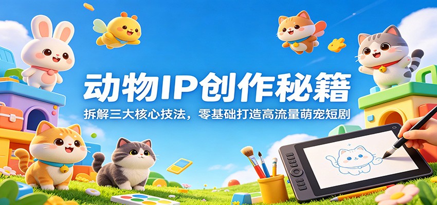 动物IP创作秘籍：拆解三大核心技法，零基础打造高流量萌宠短剧-雨航网
