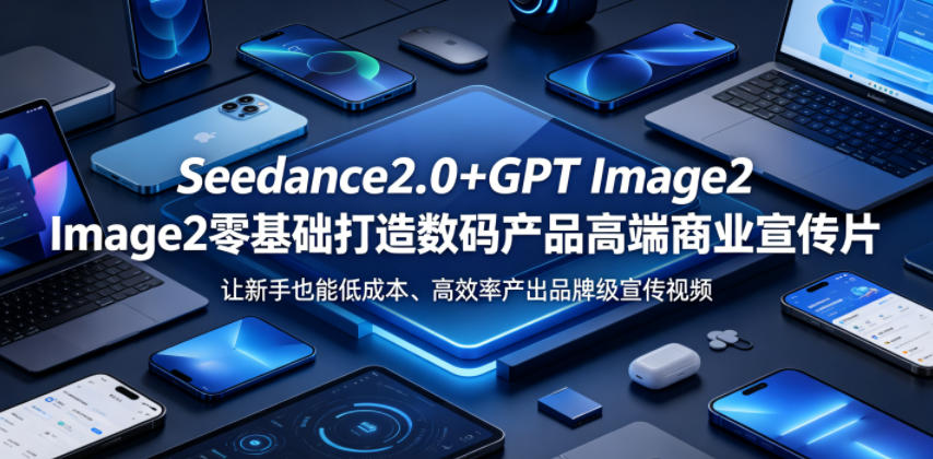 Seedance2.0+GPT Image2零基础打造数码产品高端商业宣传片，让新手也能低成本、高效率产出品牌级宣传视频-雨航网