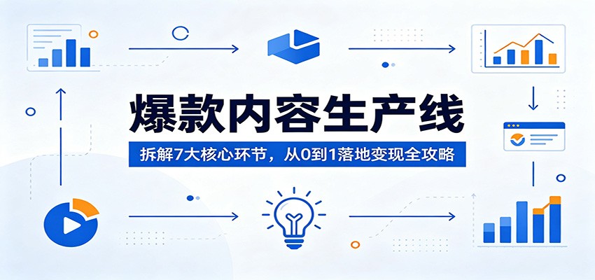 爆款内容生产线：拆解7大核心环节，从0到1落地变现全攻略-雨航网