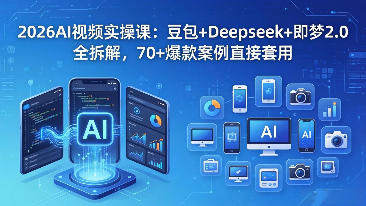 2026AI视频实操课：豆包+Deepseek+即梦2.0全拆解，70+爆款案例直接套用-雨航网