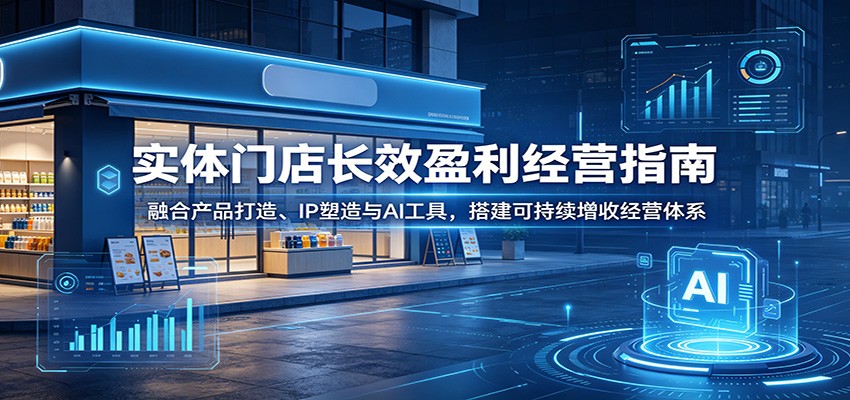 实体门店长效盈利经营指南：融合产品打造、IP塑造与AI工具，搭建可持续增收经营体系-雨航网