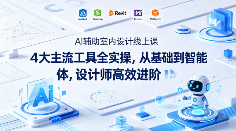 AI辅助室内设计线上课｜4大主流工具全实操，从基础到智能体，设计师高效进阶-雨航网