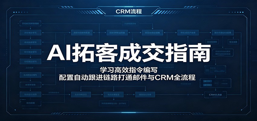 AI拓客成交指南：学习高效指令编写，配置自动跟进链路打通邮件与CRM全流程-雨航网