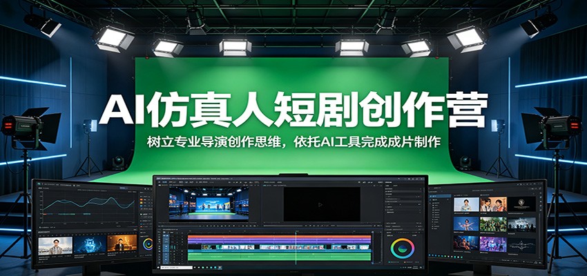 AI仿真人短剧创作营：树立专业导演创作思维，依托AI工具完成成片制作-雨航网