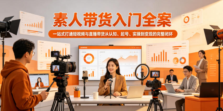素人带货入门全案，一站式打通短视频与直播带货从认知、起号、实操到变现的完整闭环-雨航网