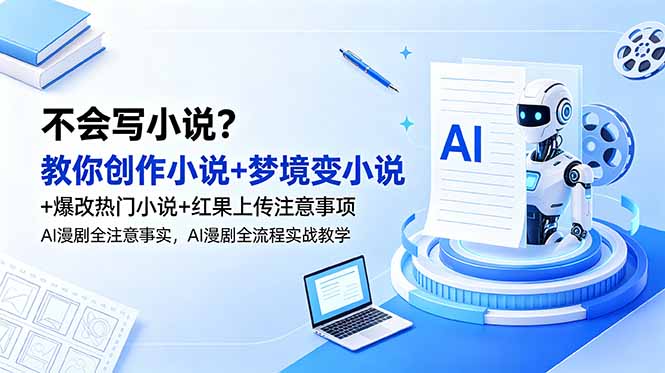 不会写小说？教你创作小说+梦境变小说+爆改热门小说+红果上传注意事项，AI漫剧全流程实战教学-雨航网