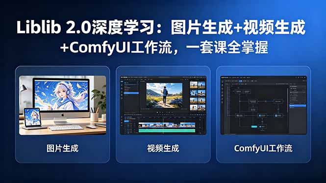 Liblib 2.0深度学习：图片生成+视频生成+ComfyUI工作流，一套课全掌握-雨航网