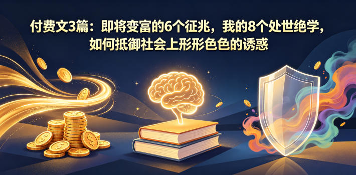 付费文3篇:即将变富的6个征兆,我的8个处世绝学,如何抵御社会上形形色色的诱惑-雨航网