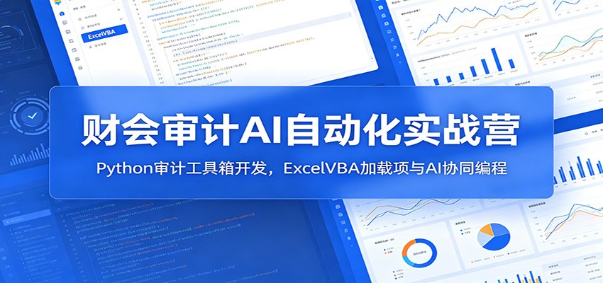 财会审计AI自动化实战营：Python审计工具箱开发，ExcelVBA加载项与AI协同编程-雨航网