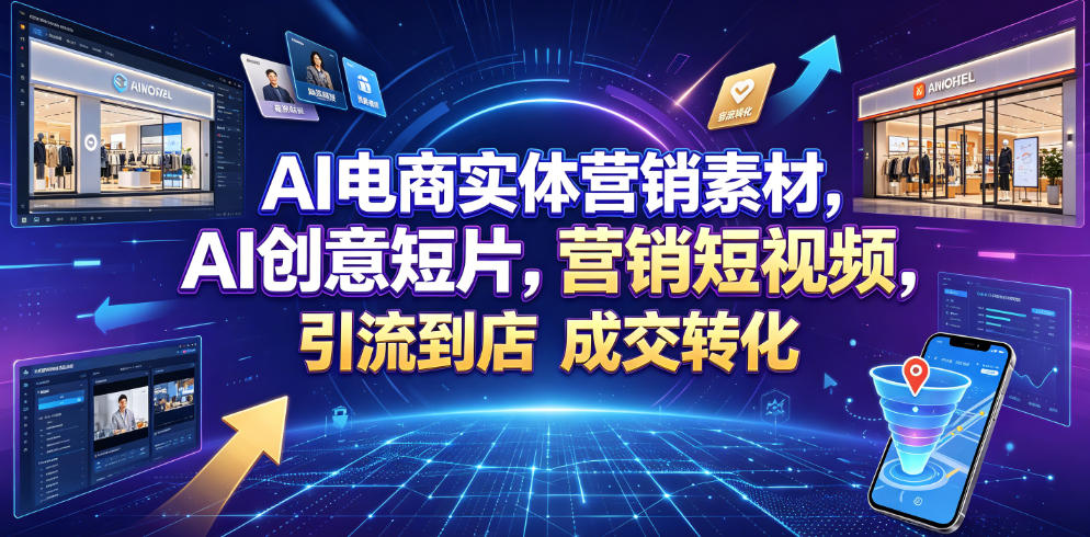 AI电商实体营销素材，AI创意短片，高效打造营销短视频，轻松引流到店，稳定提升门店客流与成交转化-雨航网